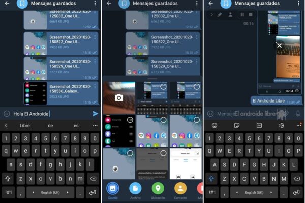 Adjuntar archivos mientras escribes en telegram